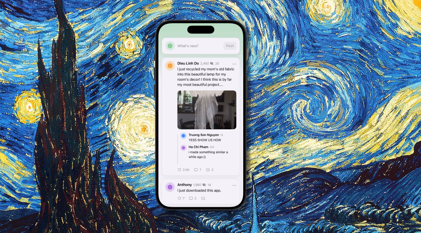 Smartphone displaying data analytics, colorful illustration background